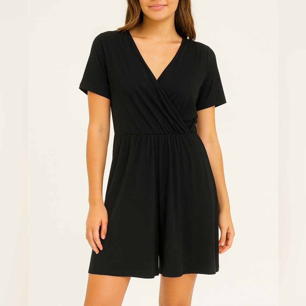 Fensace Black Short Sleeve Wrap Dress Women’s Size XL NWT